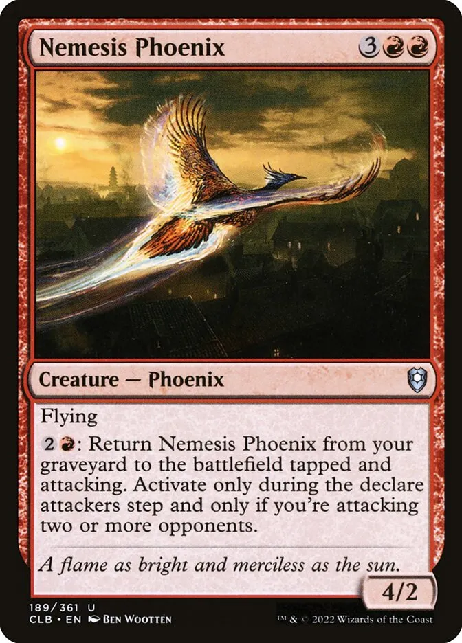 2022 Commander Legends: Battle for Baldur's Gate Nemesis Phoenix #189 uncommon card image