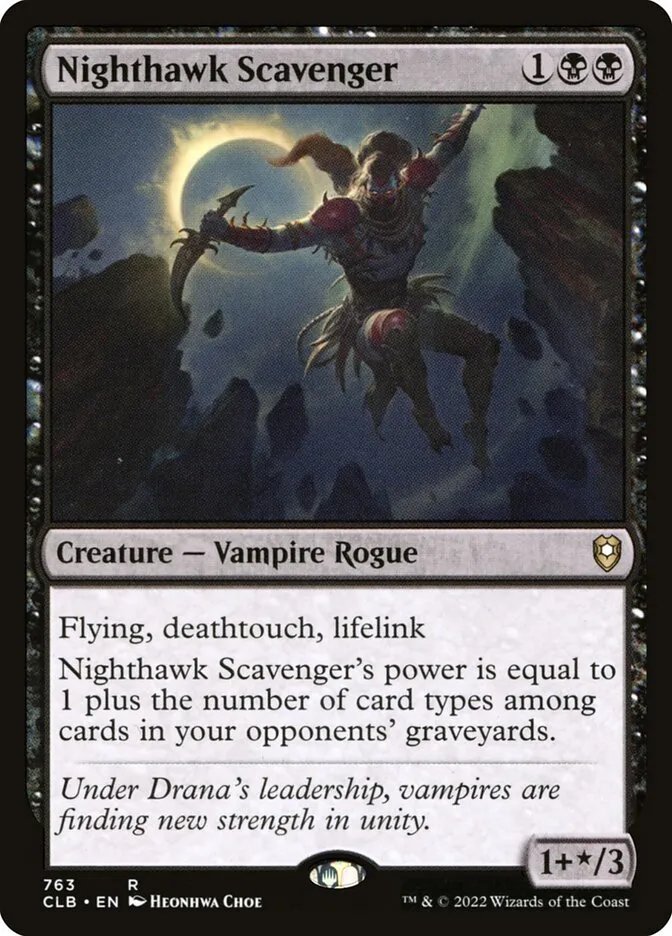 2022 Commander Legends: Battle for Baldur's Gate Nighthawk Scavenger #763 rare card image
