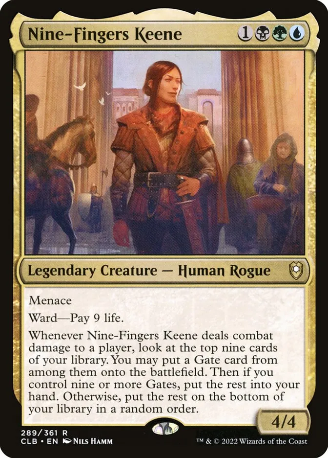 2022 Commander Legends: Battle for Baldur's Gate Nine-Fingers Keene #289 rare card image