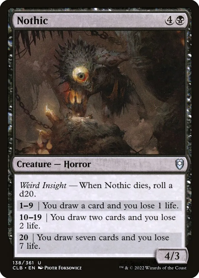 2022 Commander Legends: Battle for Baldur's Gate Nothic #138 uncommon card image