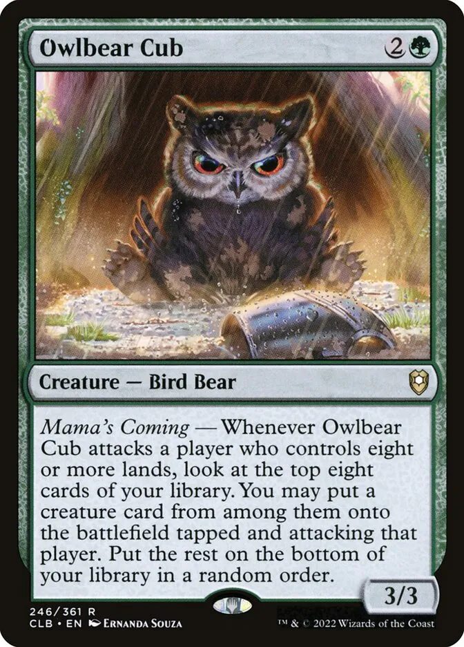 2022 Commander Legends: Battle for Baldur's Gate Owlbear Cub #246 rare card image