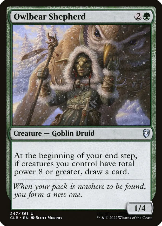 2022 Commander Legends: Battle for Baldur's Gate Owlbear Shepherd #247 uncommon card image