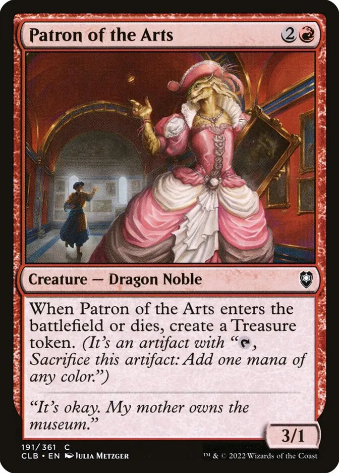 2022 Commander Legends: Battle for Baldur's Gate Patron of the Arts #191 common card image