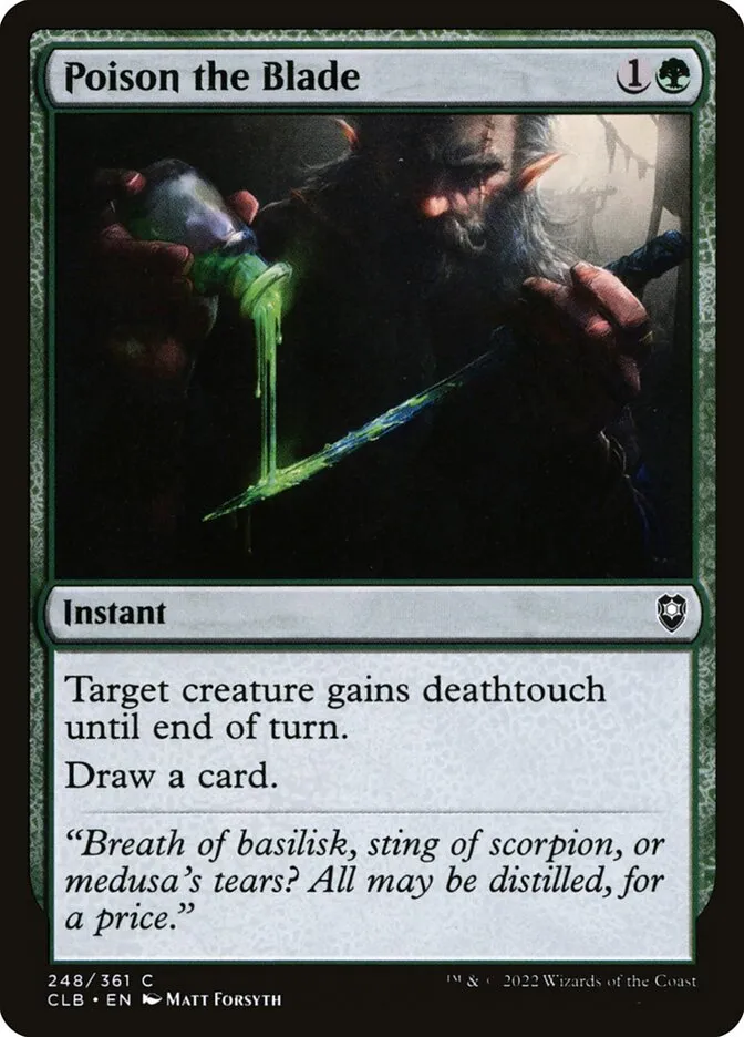 2022 Commander Legends: Battle for Baldur's Gate Poison the Blade #248 common card image
