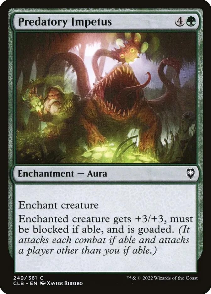 2022 Commander Legends: Battle for Baldur's Gate Predatory Impetus #249 common card image