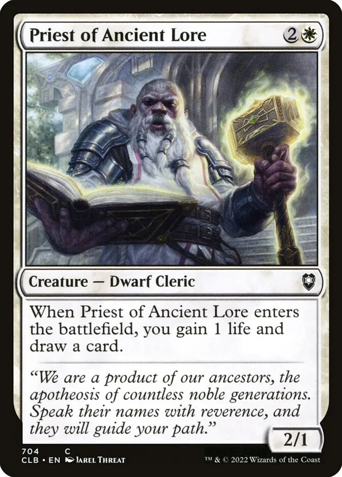 2022 Commander Legends: Battle for Baldur's Gate Priest of Ancient Lore #704 common card image