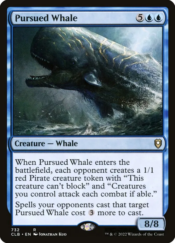 2022 Commander Legends: Battle for Baldur's Gate Pursued Whale #732 rare card image
