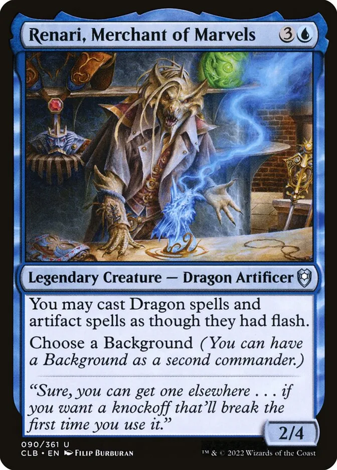 2022 Commander Legends: Battle for Baldur's Gate Renari, Merchant of Marvels #90 uncommon card image