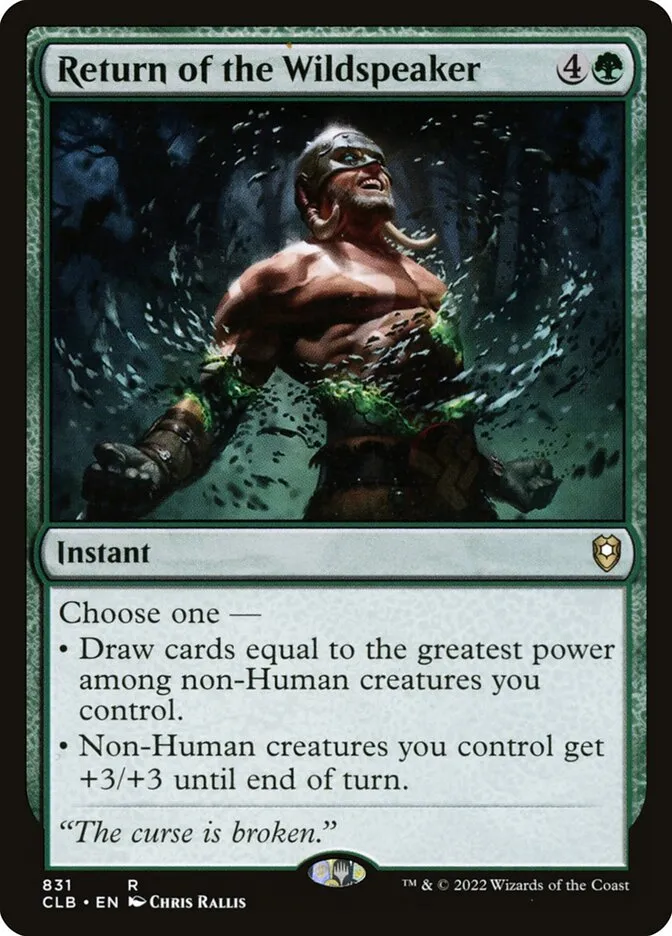 2022 Commander Legends: Battle for Baldur's Gate Return of the Wildspeaker #831 rare card image