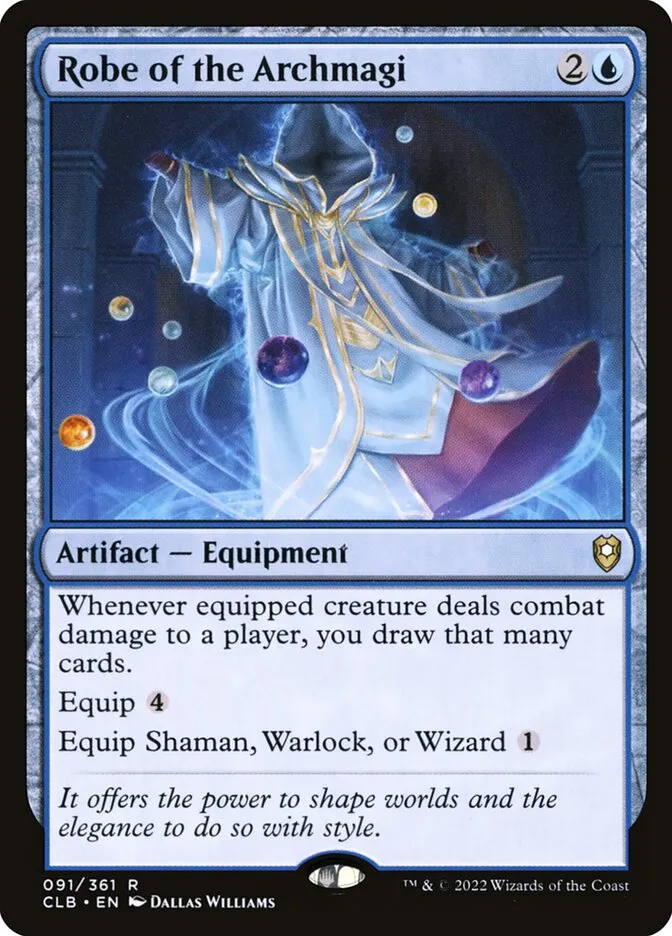 2022 Commander Legends: Battle for Baldur's Gate Robe of the Archmagi #91 rare card image