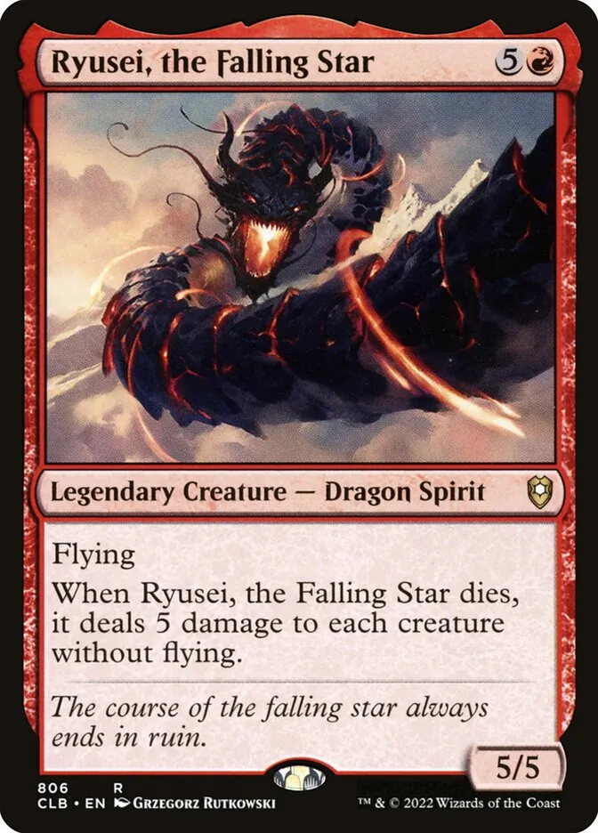 2022 Commander Legends: Battle for Baldur's Gate Ryusei, the Falling Star #806 rare card image