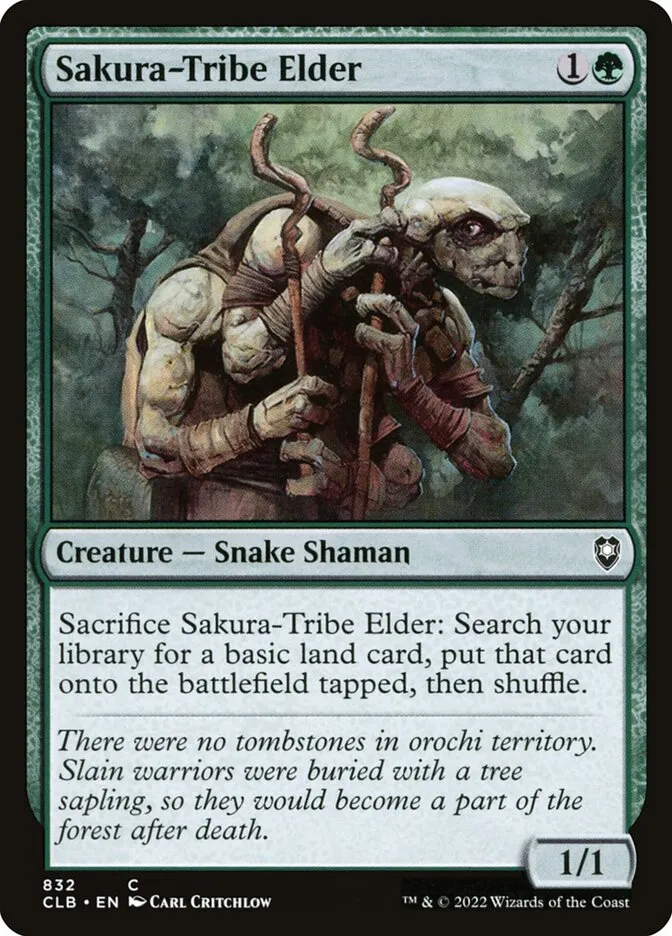 2022 Commander Legends: Battle for Baldur's Gate Sakura-Tribe Elder #832 common card image