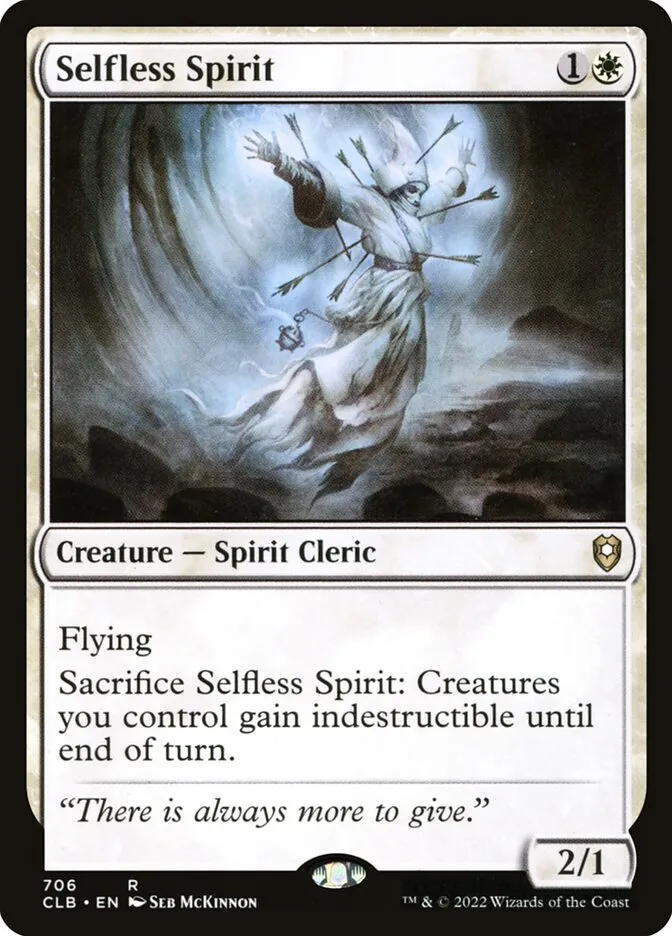 2022 Commander Legends: Battle for Baldur's Gate Selfless Spirit #706 rare card image