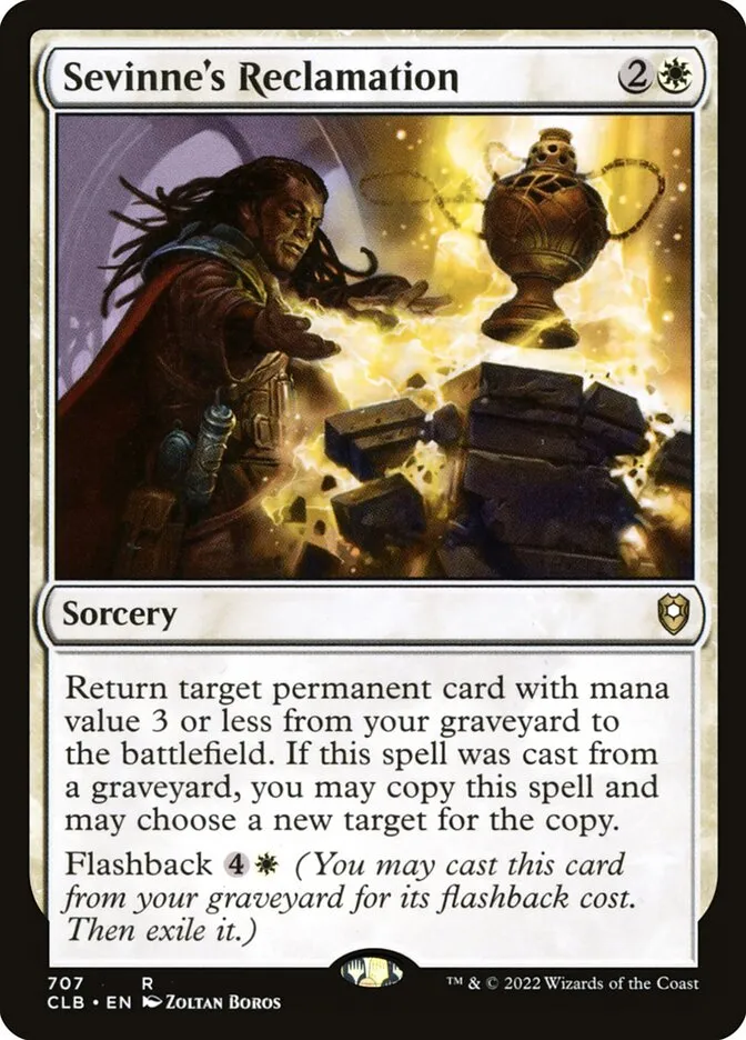 2022 Commander Legends: Battle for Baldur's Gate Sevinne's Reclamation #707 rare card image
