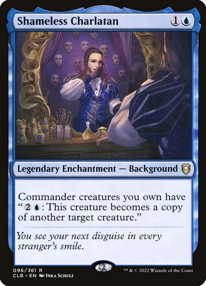2022 Commander Legends: Battle for Baldur's Gate Shameless Charlatan #96 rare card image