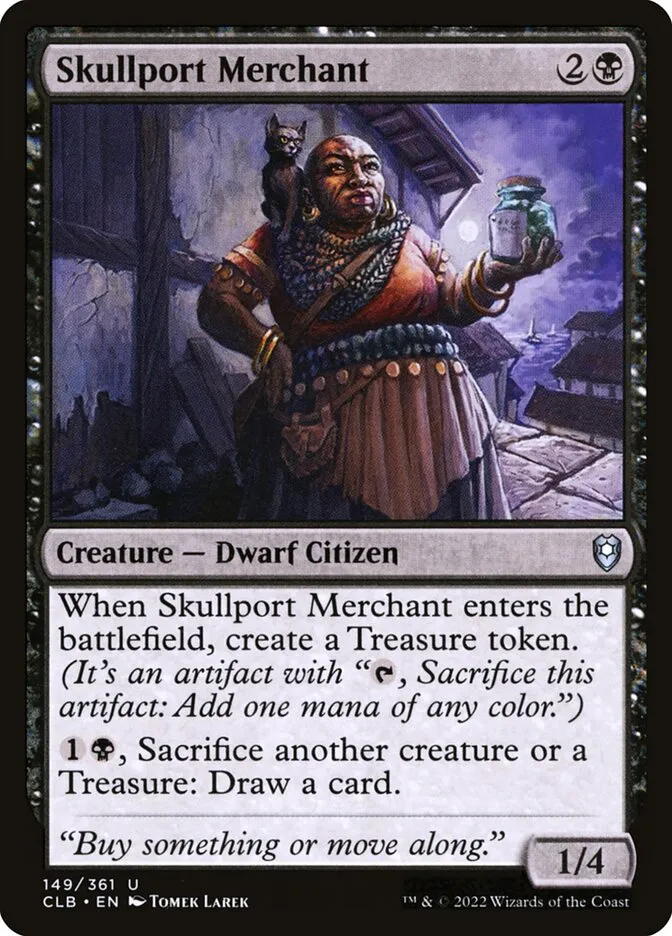 2022 Commander Legends: Battle for Baldur's Gate Skullport Merchant #149 uncommon card image