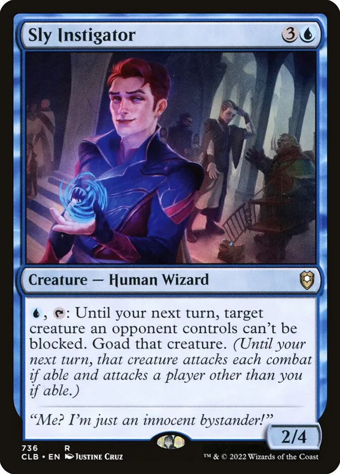 2022 Commander Legends: Battle for Baldur's Gate Sly Instigator #736 rare card image