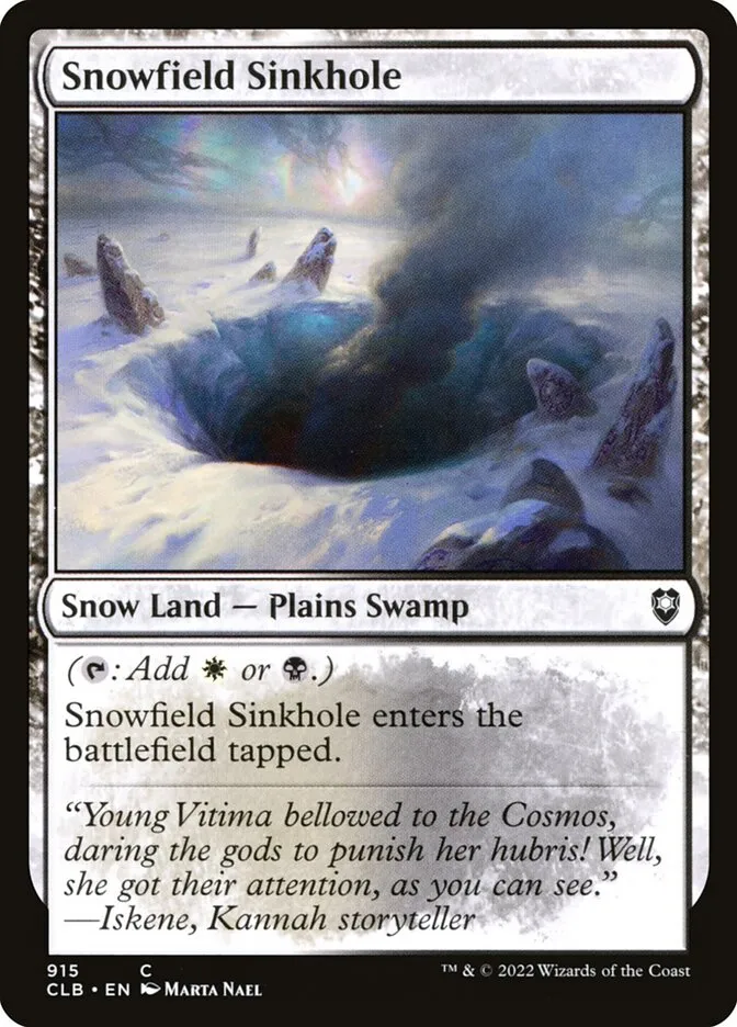 2022 Commander Legends: Battle for Baldur's Gate Snowfield Sinkhole #915 common card image