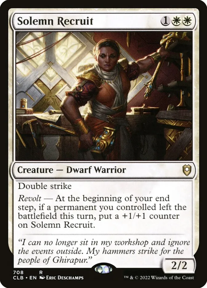 2022 Commander Legends: Battle for Baldur's Gate Solemn Recruit #708 rare card image