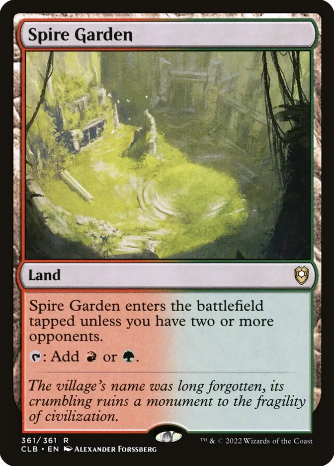 2022 Commander Legends: Battle for Baldur's Gate Spire Garden #361 rare card image