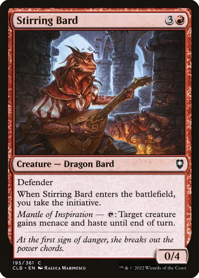 2022 Commander Legends: Battle for Baldur's Gate Stirring Bard #195 common card image