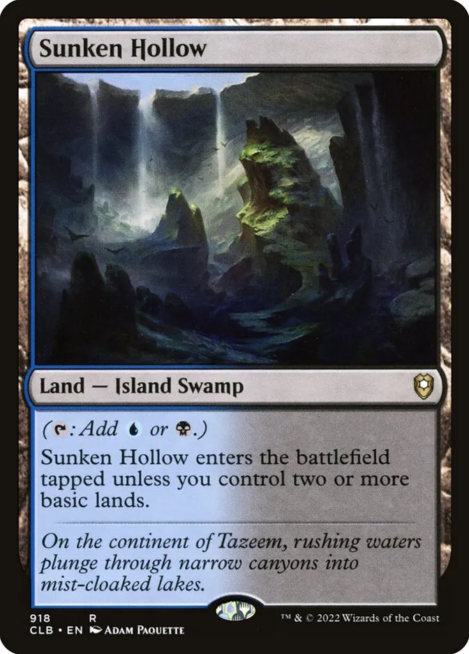 2022 Commander Legends: Battle for Baldur's Gate Sunken Hollow #918 rare card image