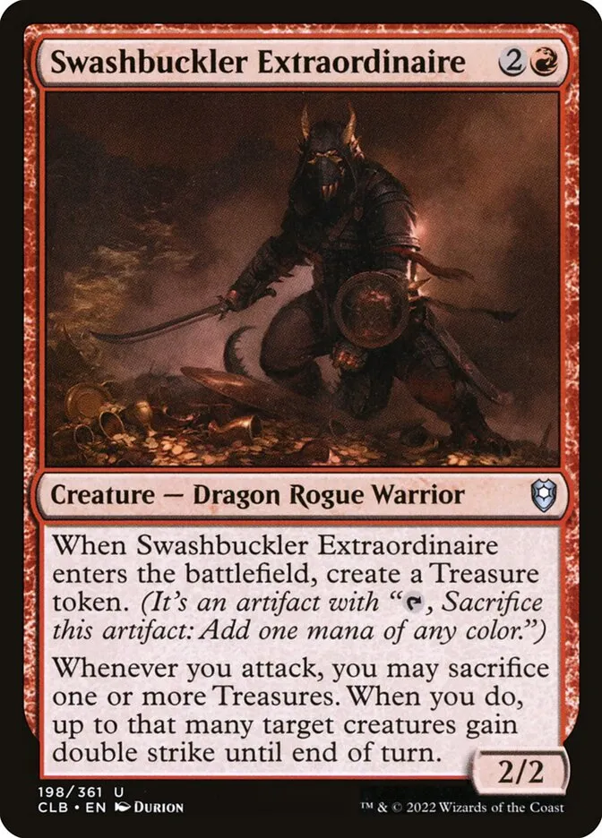 2022 Commander Legends: Battle for Baldur's Gate Swashbuckler Extraordinaire #198 uncommon card image