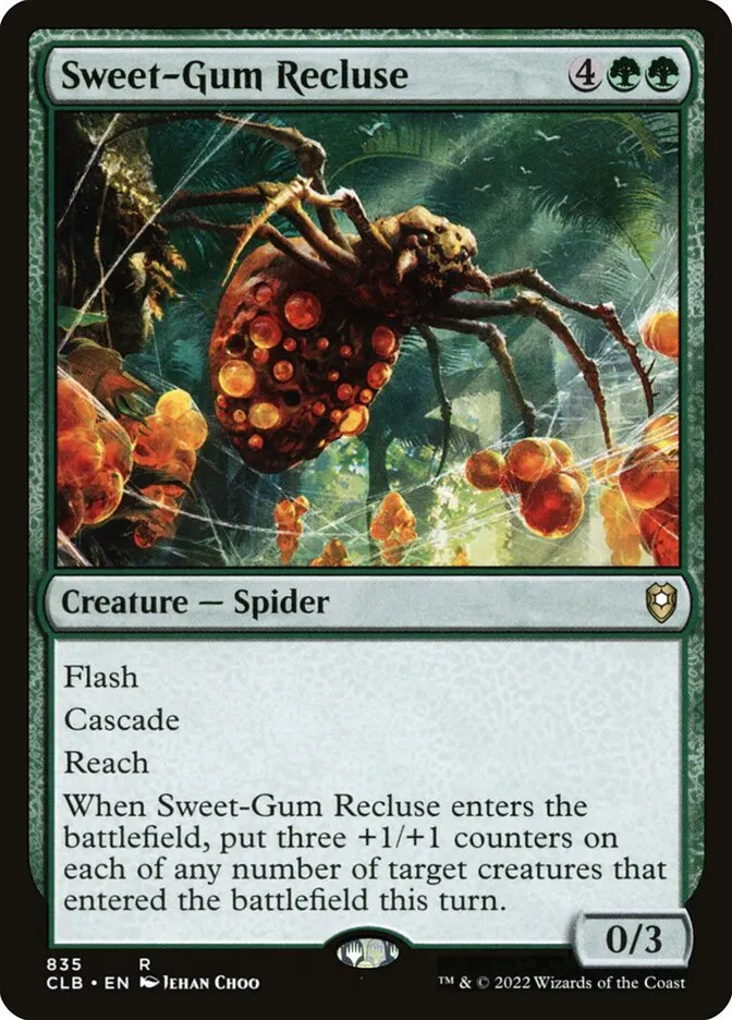 2022 Commander Legends: Battle for Baldur's Gate Sweet-Gum Recluse #835 rare card image
