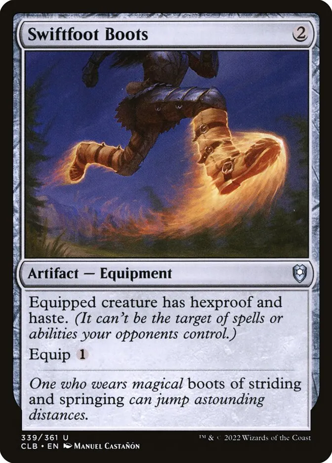 2022 Commander Legends: Battle for Baldur's Gate Swiftfoot Boots #339 uncommon card image