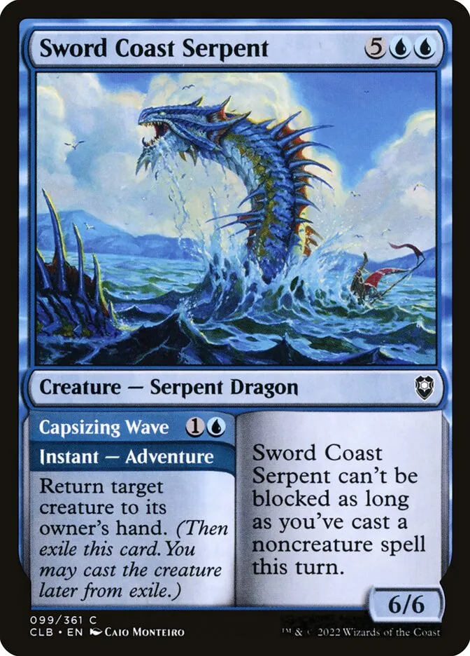 2022 Commander Legends: Battle for Baldur's Gate Sword Coast Serpent // Capsizing Wave #99 common card image