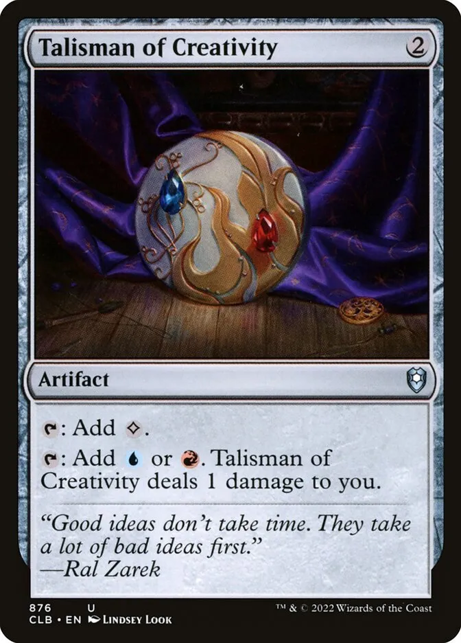 2022 Commander Legends: Battle for Baldur's Gate Talisman of Creativity #876 uncommon card image