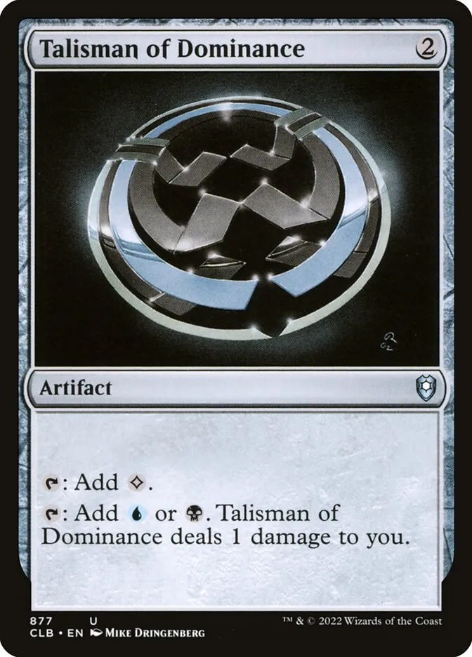 2022 Commander Legends: Battle for Baldur's Gate Talisman of Dominance #877 uncommon card image