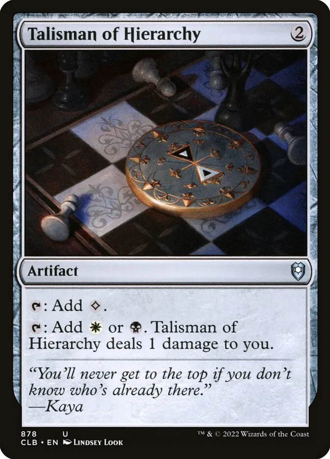 2022 Commander Legends: Battle for Baldur's Gate Talisman of Hierarchy #878 uncommon card image