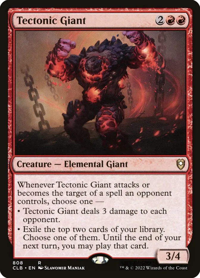 2022 Commander Legends: Battle for Baldur's Gate Tectonic Giant #808 rare card image