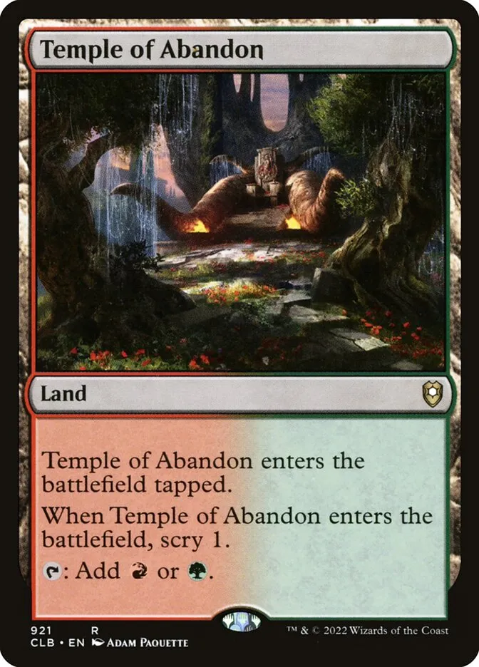 2022 Commander Legends: Battle for Baldur's Gate Temple of Abandon #921 rare card image