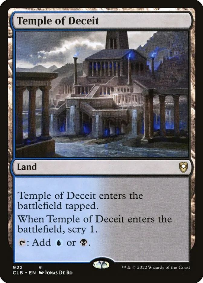 2022 Commander Legends: Battle for Baldur's Gate Temple of Deceit #922 rare card image