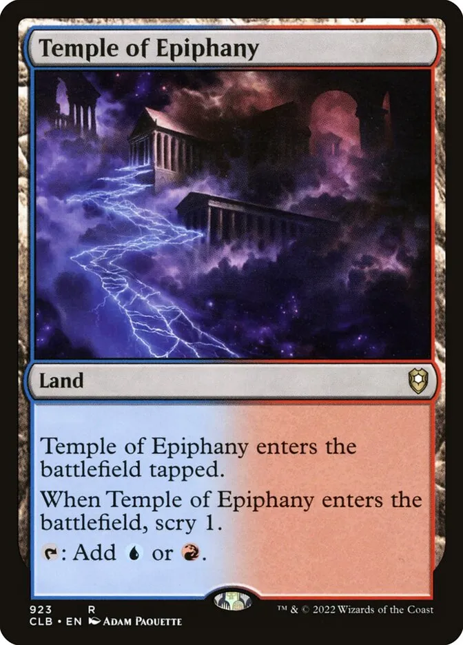 2022 Commander Legends: Battle for Baldur's Gate Temple of Epiphany #923 rare card image