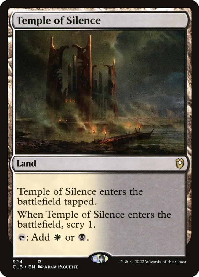 2022 Commander Legends: Battle for Baldur's Gate Temple of Silence #924 rare card image