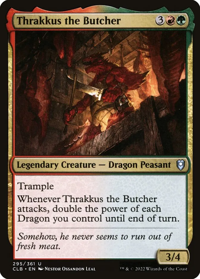 2022 Commander Legends: Battle for Baldur's Gate Thrakkus the Butcher #295 uncommon card image