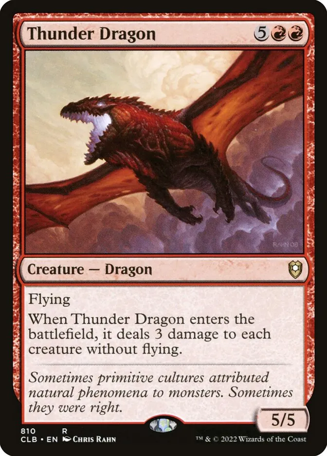 2022 Commander Legends: Battle for Baldur's Gate Thunder Dragon #810 rare card image