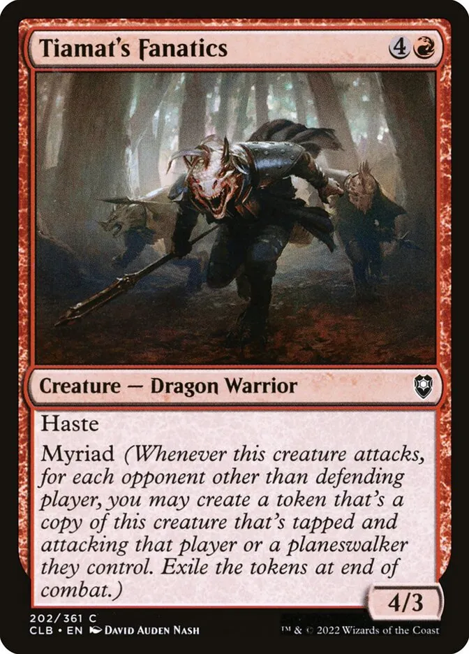 2022 Commander Legends: Battle for Baldur's Gate Tiamat's Fanatics #202 common card image