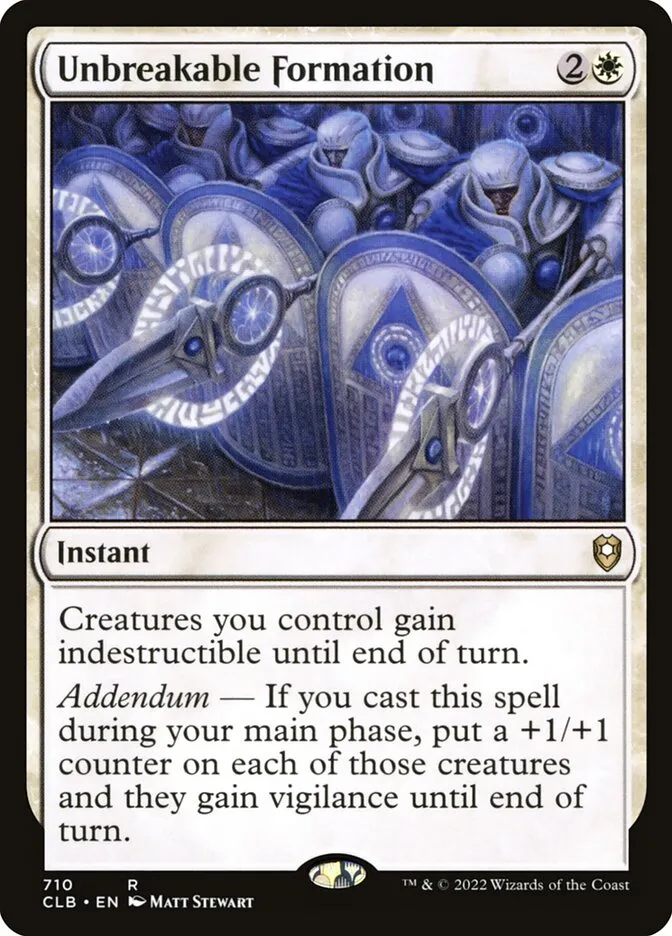 2022 Commander Legends: Battle for Baldur's Gate Unbreakable Formation #710 rare card image