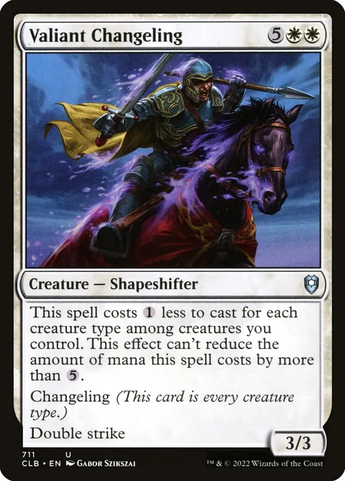 2022 Commander Legends: Battle for Baldur's Gate Valiant Changeling #711 uncommon card image
