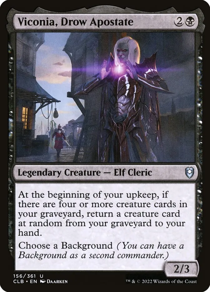 2022 Commander Legends: Battle for Baldur's Gate Viconia, Drow Apostate #156 uncommon card image