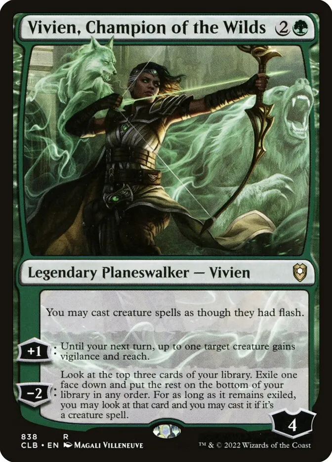 2022 Commander Legends: Battle for Baldur's Gate Vivien, Champion of the Wilds #838 rare card image