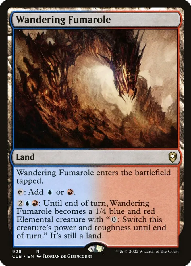 2022 Commander Legends: Battle for Baldur's Gate Wandering Fumarole #928 rare card image