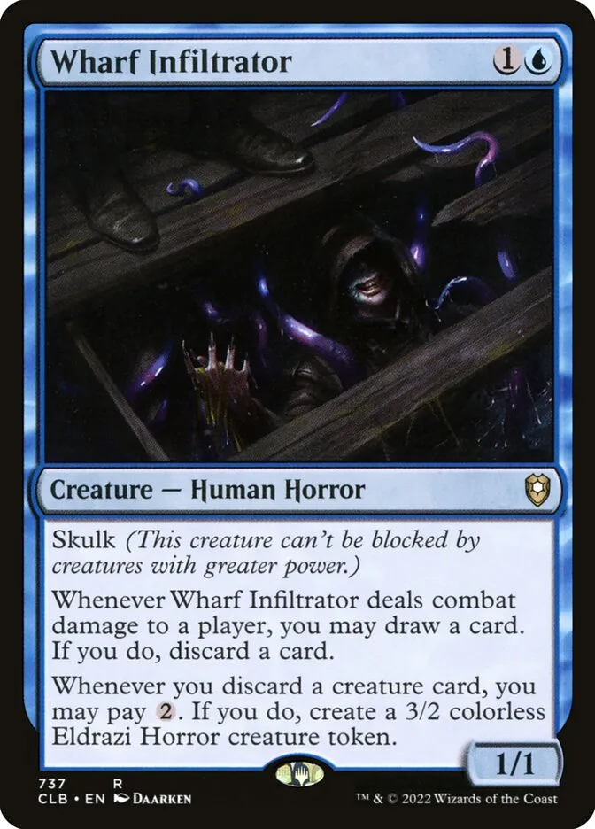 2022 Commander Legends: Battle for Baldur's Gate Wharf Infiltrator #737 rare card image