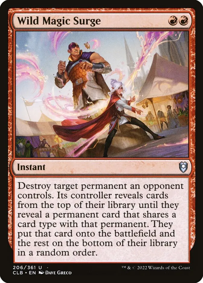 2022 Commander Legends: Battle for Baldur's Gate Wild Magic Surge #206 uncommon card image