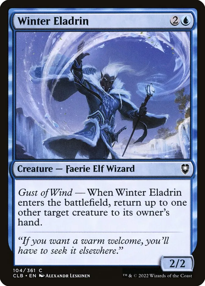 2022 Commander Legends: Battle for Baldur's Gate Winter Eladrin common #104 common card image