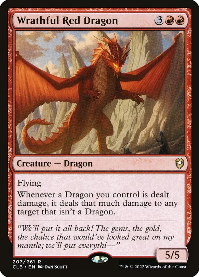 2022 Commander Legends: Battle for Baldur's Gate Wrathful Red Dragon #207 rare card image